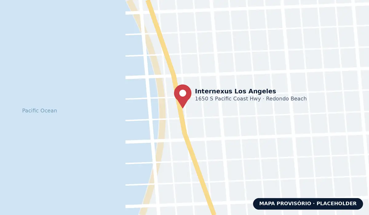 Map showing Internexus Los Angeles on Pacific Coast Highway, Redondo Beach